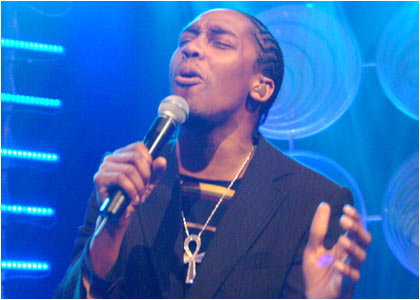 Lemar on stage at the R1 / TOTP Christmas Party
