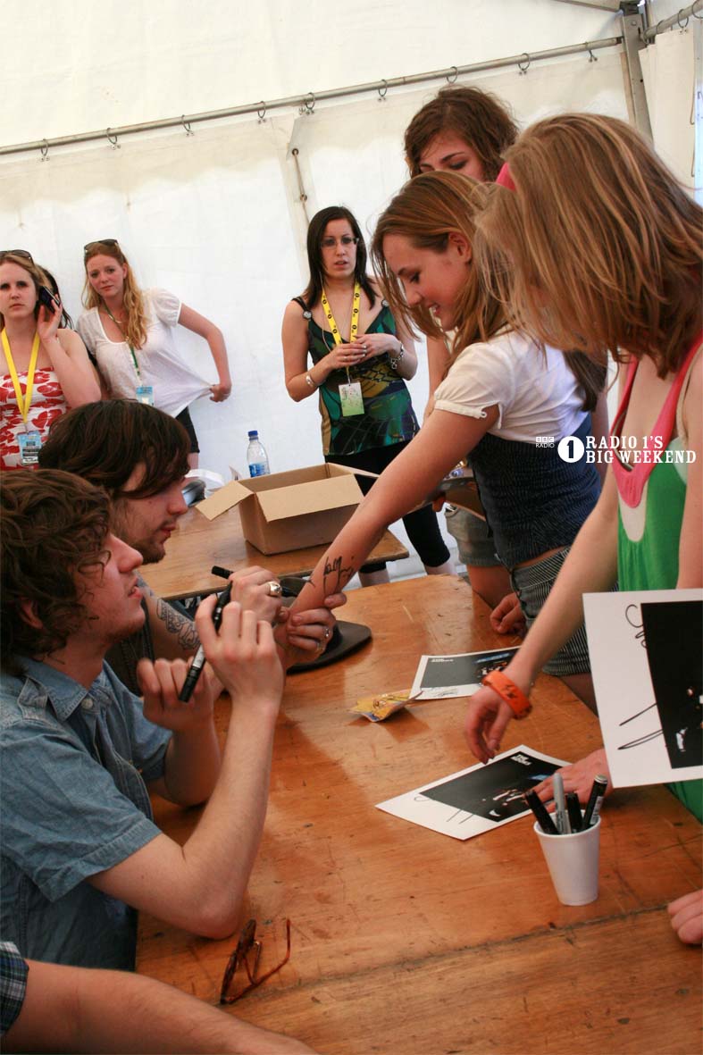 The Kooks in the signing tent