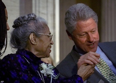 Rosa Parks with Bill Clinton