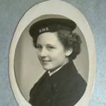 Photograph of Wendy when she joined WRNS at 17.  Stationed at Devonport, Motor Transport Duties