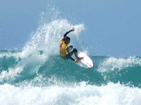 Hitting the lip at Fistral - Boardmasters 2008