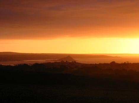 Sunset over St Michaels Mount