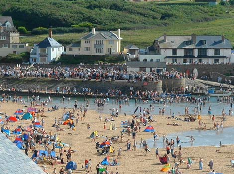 Bank Holiday on the beach at Bude