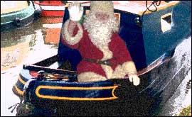 Santa on a canal boat