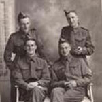 Leslie Francis Brooking (front right on left picture) middle on right picture.   (1940) - Truro?