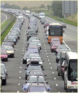 a traffic jam - motorway driving today.