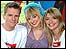 Picture: Jake, Fearne and Holly on the CBBC set at the Fame Academy