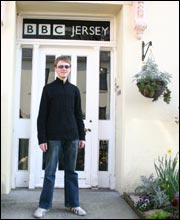 Jay standing next to BBC Jersey