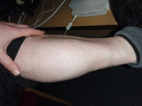 Ray's waxed leg