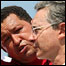 Os presidentes da Venezuela, Hugo Chávez, e da Colômbia, Álvaro Uribe