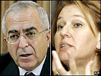 Salam Fayyad e Tzipi Livni