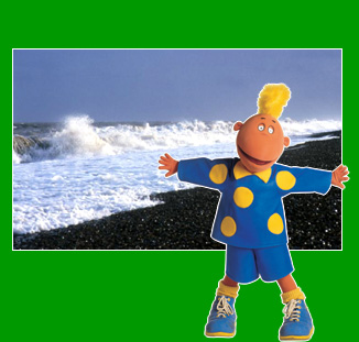 Jake in front of beach