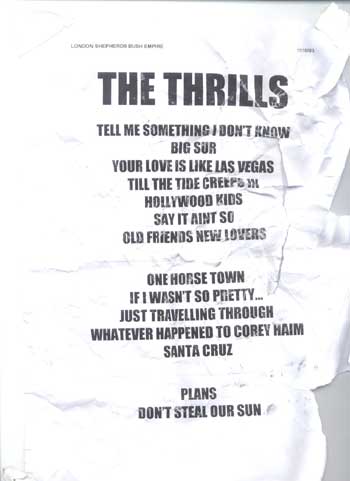 The Thrills' setlist