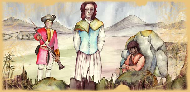 Illustration of people in the Highlands
