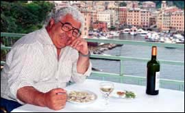 Man eating Italian food