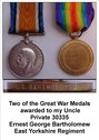 Medals awarded to 'Ern' Medals awarded to 'Ern'
