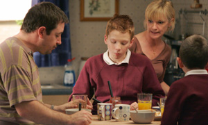  Daniel Ryan as Arthur, Joshua Thurston as Jamie and Jane Horrocks as Angela