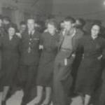 On Leave in Port Said, Egypt, in 1948. I could always find a dance. The WVS ran this one and I am the chap in the middle with the flapping jacket, I never conformed. The ladies on either side were Miss Mary Coatson and Mrs O'Neal. Those wonderful WVS ladies made our leave very enjoyable, I remember them with love. They danced my feet off for a change. On Leave in Port Said, Egypt, in 1948. I could always find a dance. The WVS ran this one and I am the chap in the middle with the flapping jacket, I never conformed. The ladies on either side were Miss Mary Coatson and Mrs O'Neal. Those wonderful WVS ladies made our leave very enjoyable, I remember them with love. They danced my feet off for a change.
