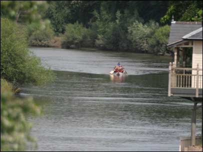 Dragon boat on the River Severn at Worcester