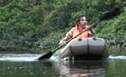 Dan Huertas in a boat