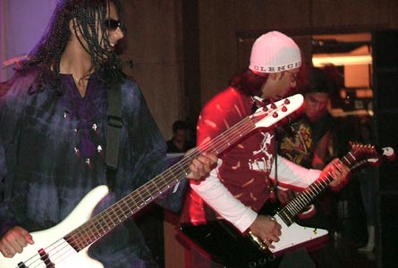 Rockers Mukhtar Sahota in mid-mosh 