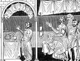 Image of medieval worshippers at the altar