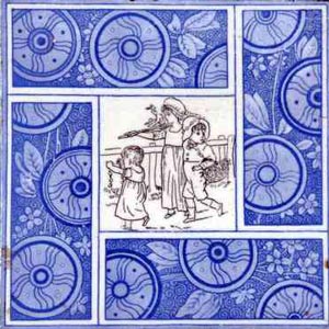 A set of four late 19th Century T.R Boote dust pressed tiles