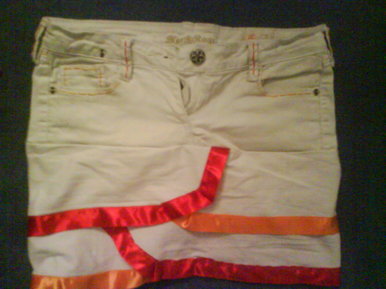 White denim skirt