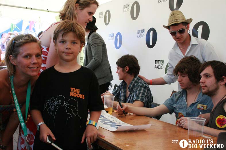 The Kooks in the signing tent