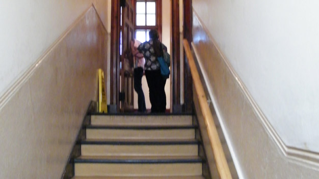 Stairs leading to the first floor of the convent