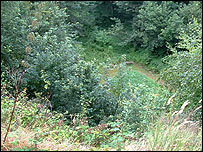 Picture: View of chalk pit from the rim