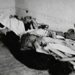 The scenes inside the infamous Belsen Concentration Camp.  10,000 unburied dead were found at the camp; another 13,000 died shortly after.