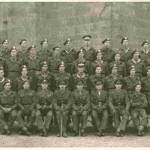 13 Platoon 'B' Company,163 OCTU December 1945.  Platoon Commander, Capt Meddings, front row, fifth from the left, with moustache,  Writer, second row at back, right hand end.