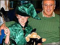Picture: Boy dressed as wizard and his dad