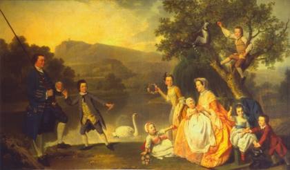 The 3rd Duke of Atholl and family in 1767– one of the boys went on to catch the largest salmon ever caught on fly