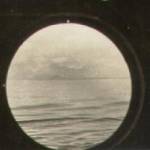 View out of Port Hole from ships Office.  (Hawaii in background).
