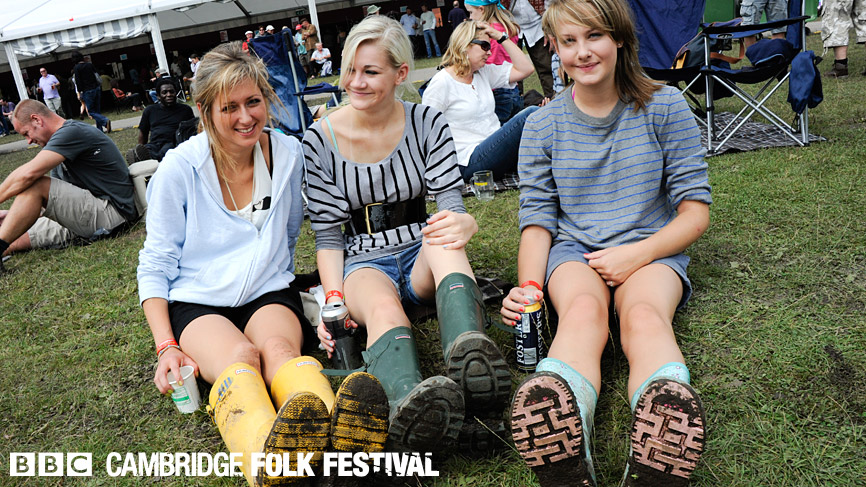 Thursday's rain means it's still wellies weather underfoot at Cambridge this year.
