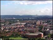 Middlesbrough, with the Cleveland hills behind.