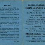 Ercall Platoon Sports  Social Club Membership card
