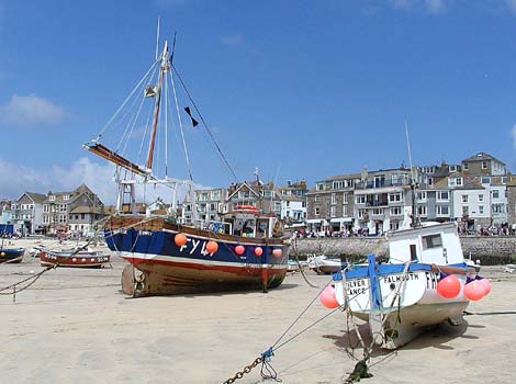 Boats in St Ives harbour