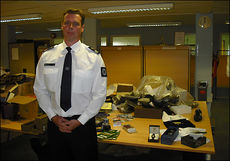 Seized fake goods at East Midlands Airport