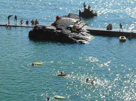 Swimmers at Bude