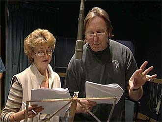 Susan Sheridan (Trillian) and Mark Wing-Davey (Zaphod)