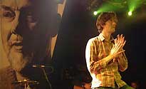 John on the big screen with Jarvis Cocker