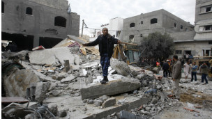 Prédio palestino destruído