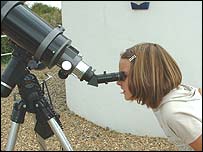 Picture: Sophie with a telescope