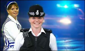 Composite picture: Wendy in both her uniforms.