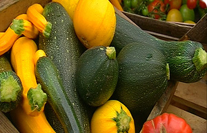 Trug of vegetables