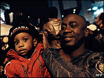 Simpatizantes de Obama comemoram no Harlem