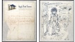 Love or Confusion: handwritten lyrics by Jimi Hendrix, 1966 on Hyde Park Towers hotel notepaper/Hand drawn cartoon of Jimi Hendrix